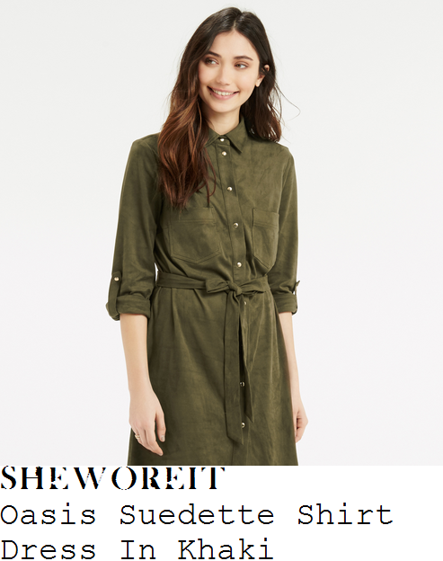 oasis khaki shirt dress