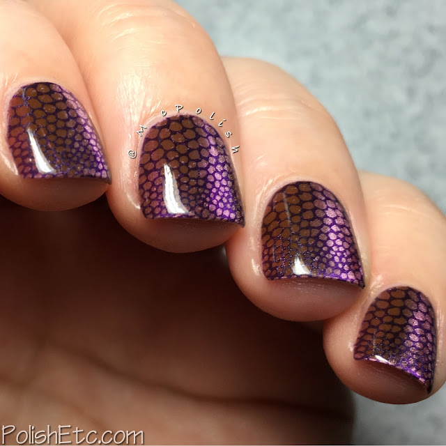 Magnetic reptilian nails for the #31DC2016Weekly - McPolish - Masura precious stones polishes