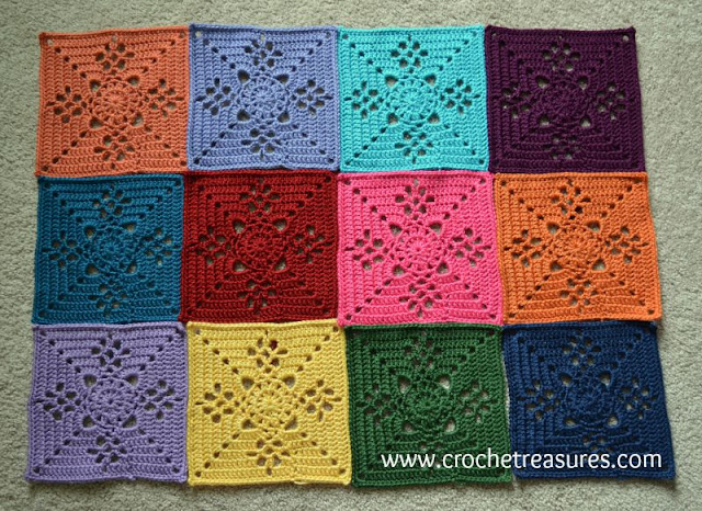 free crochet pattern, Victorian Lattice Square