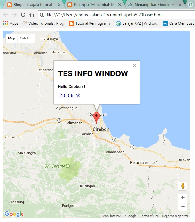 Menambah Marker dan Menampilkan InfoWindows di Google Maps sagala