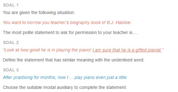 Contoh Soal Grammar Review , Modal Auxiliary Asep Respati