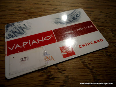Chip card at Vapiano