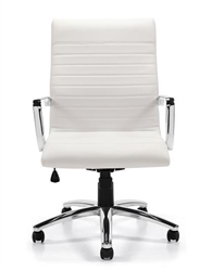 White Ribbed Back Conference Chair