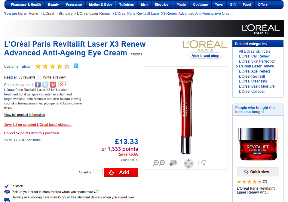 boots loreal laser renew