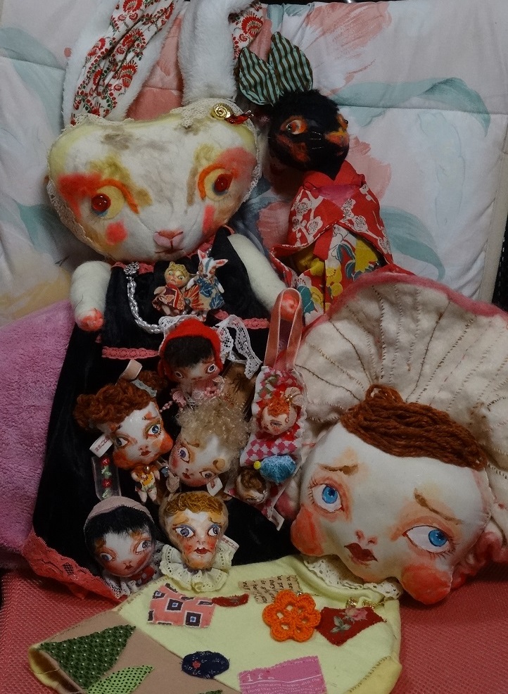 マツモトヒラコ　チョコチョコヤ　文化人形風　うさぎの耳のお帽子 マツモトヒラコ チョコチョコヤ 文化人形風 うさぎの耳のお帽子