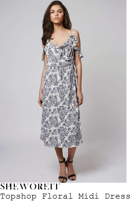 topshop blue floral sleeveless dress