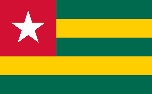 Logo Gambar Bendera Negara Togo PNG JPG ukuran 600 px