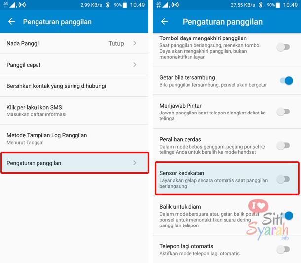 nelpon wa layar mati