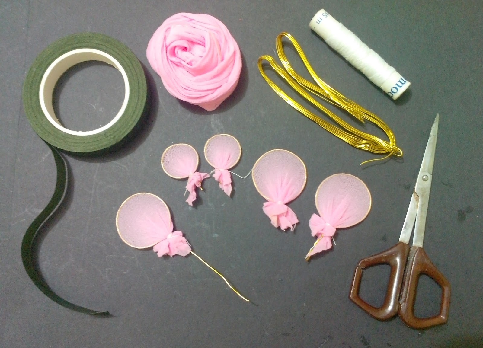 "The Crafty World" Pankh Arts Fabric Flowers Stems 1