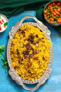 How to make methi rice recipe at www.oneteaspoonoflife.com How to make Fenugreek Pilaf recipe How to make Methi Pulao recipe at One Teaspoon Of Life