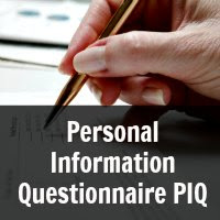 Personal Information Questionnaire PIQ Form