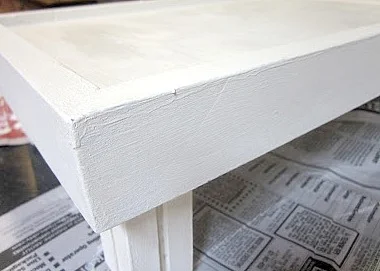 white distressed bed tray