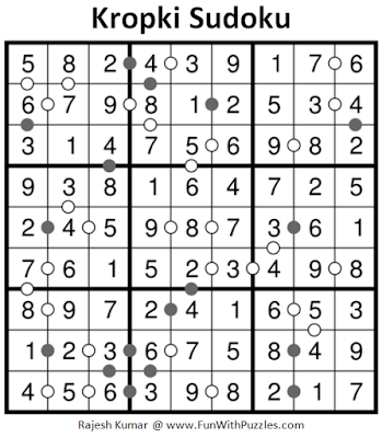 Kropki Sudoku (Daily Sudoku League #206) Puzzle Solution