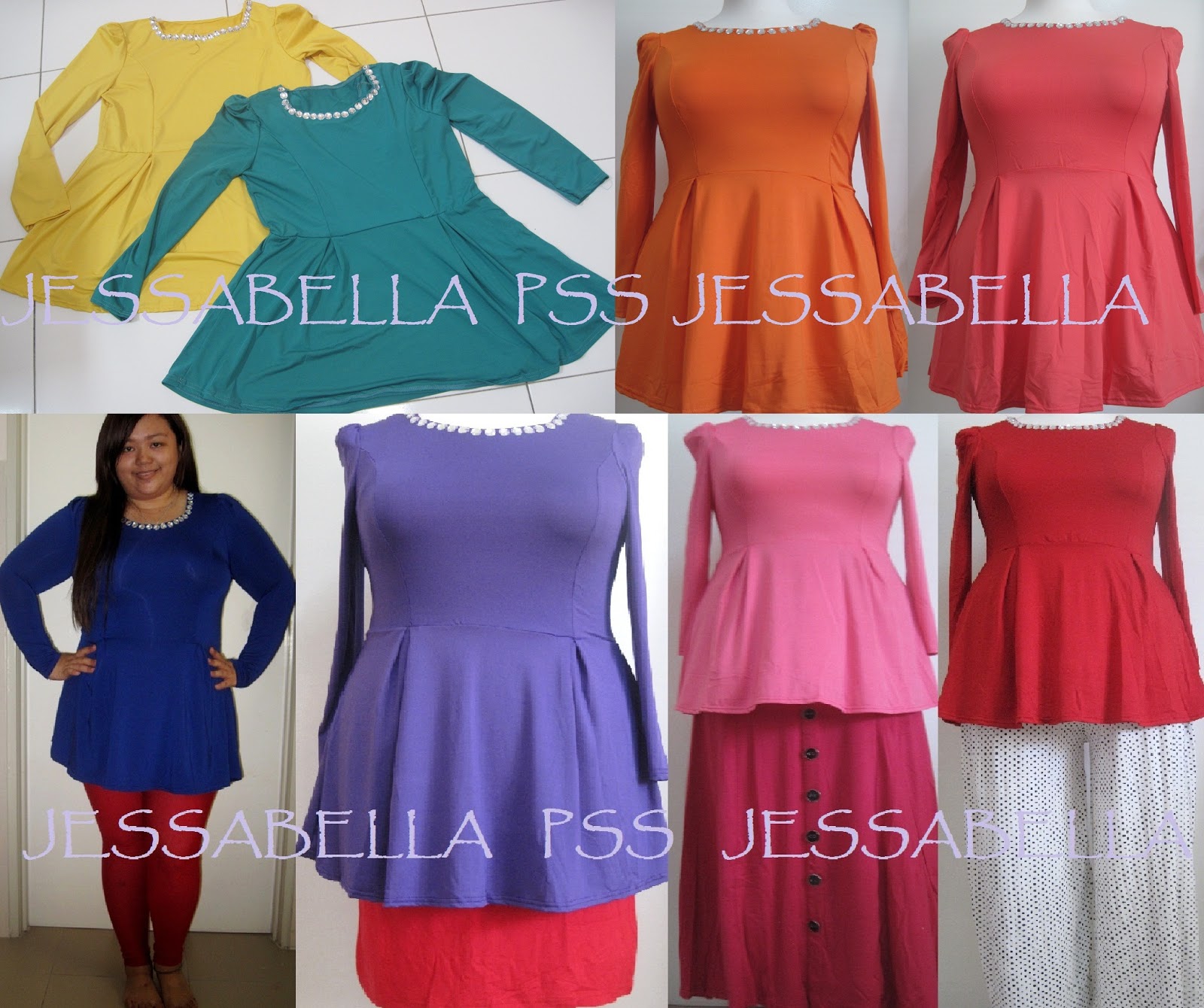 Colour Pop Peplum Tunic Marina 411 Plus Size