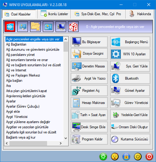 VB.NET KOD ÖRNEKLERİ : WİNDOWS 10 AYARLARI