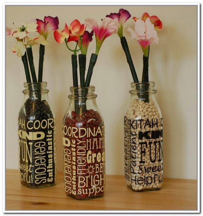 glass bottle craft as a home decor art and craft projects ideas