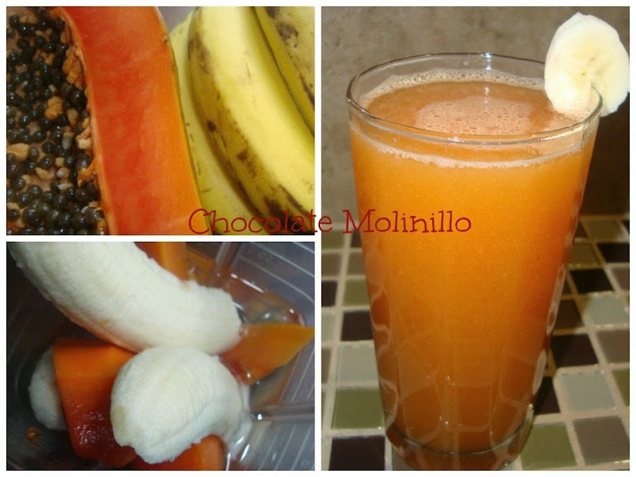 Smoothie o Batido de Papaya y Plátano 