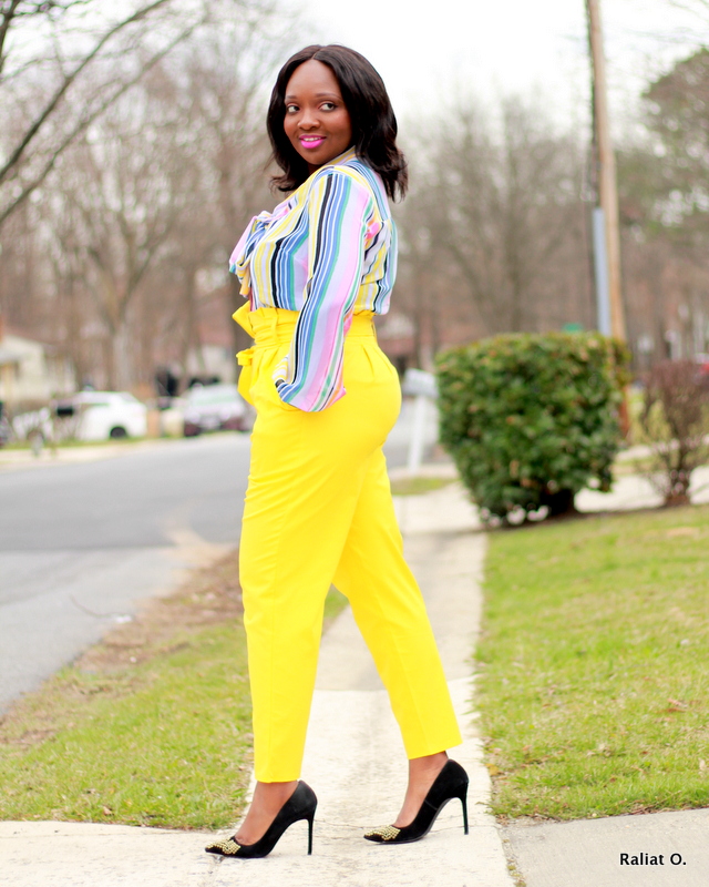 My DIY: Hello Spring with Yellow Pleated Waist Pants + McCalls 7726 ...