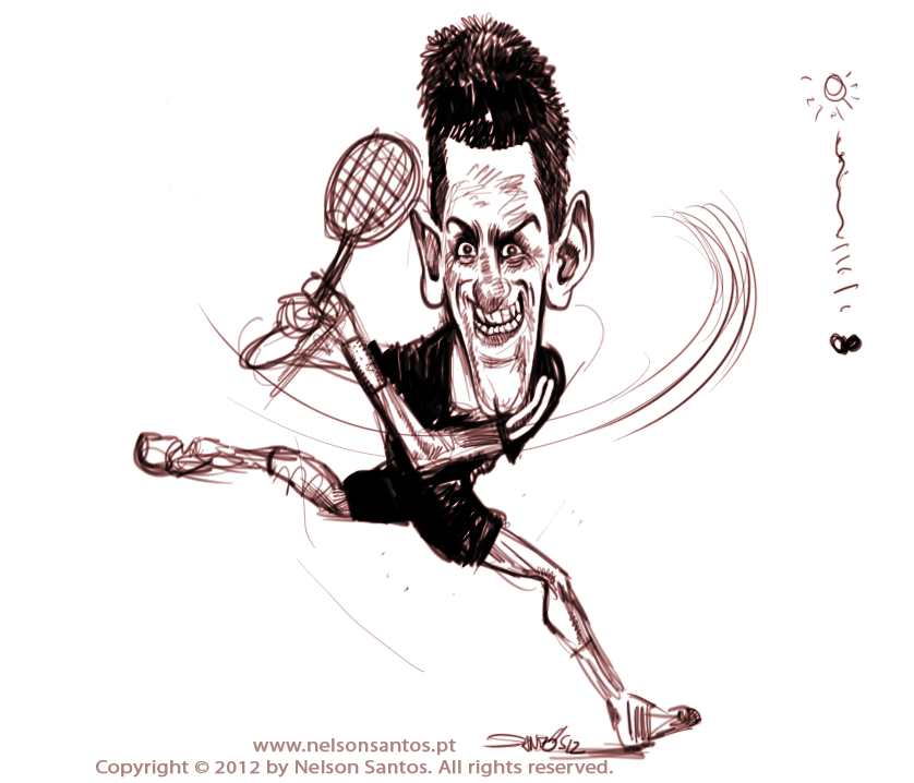 CARICATURAS Novak Djokovic caricature sketch