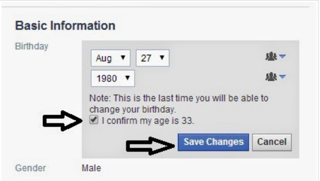 how to change my age on facebook