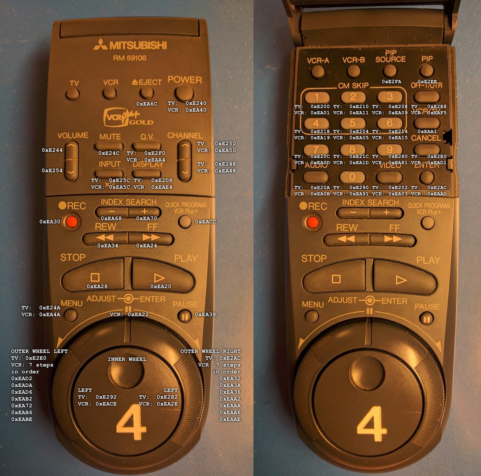 Undocumented Code Reusing a VCR Remote