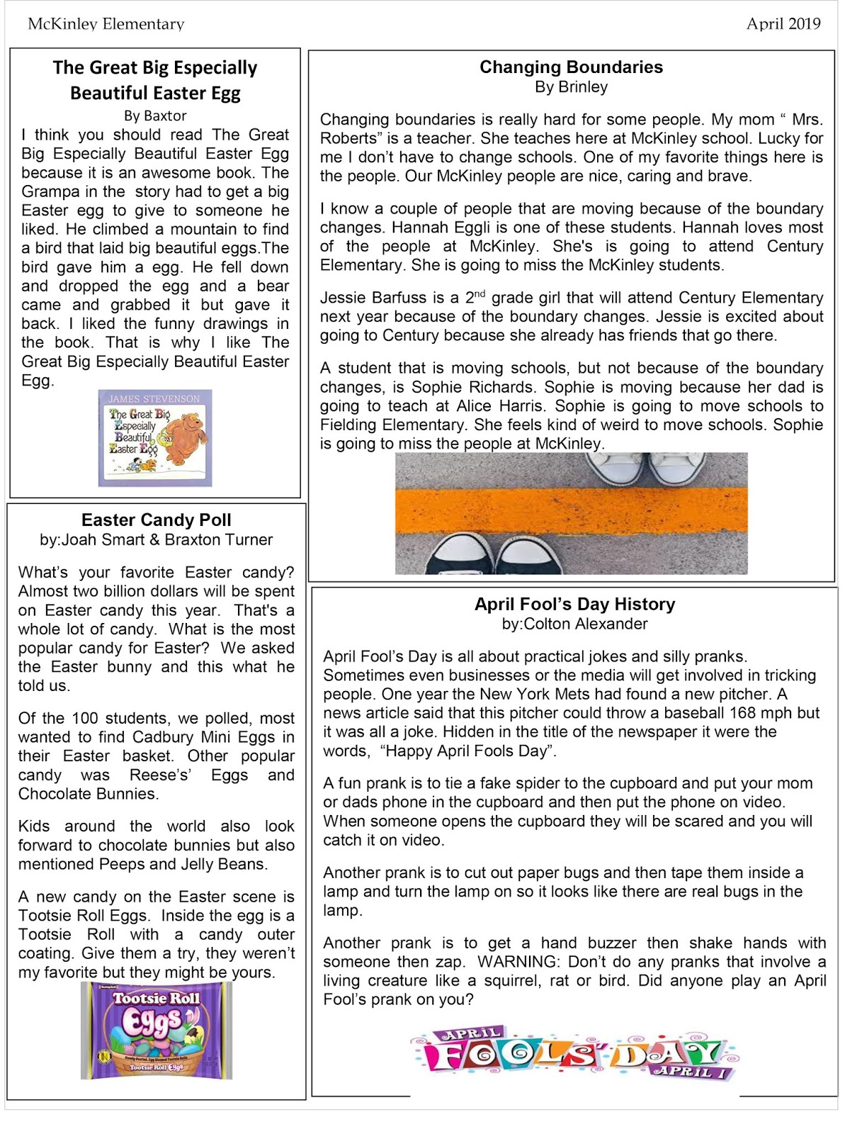 McKinley Elementary Cougars School Newspaper