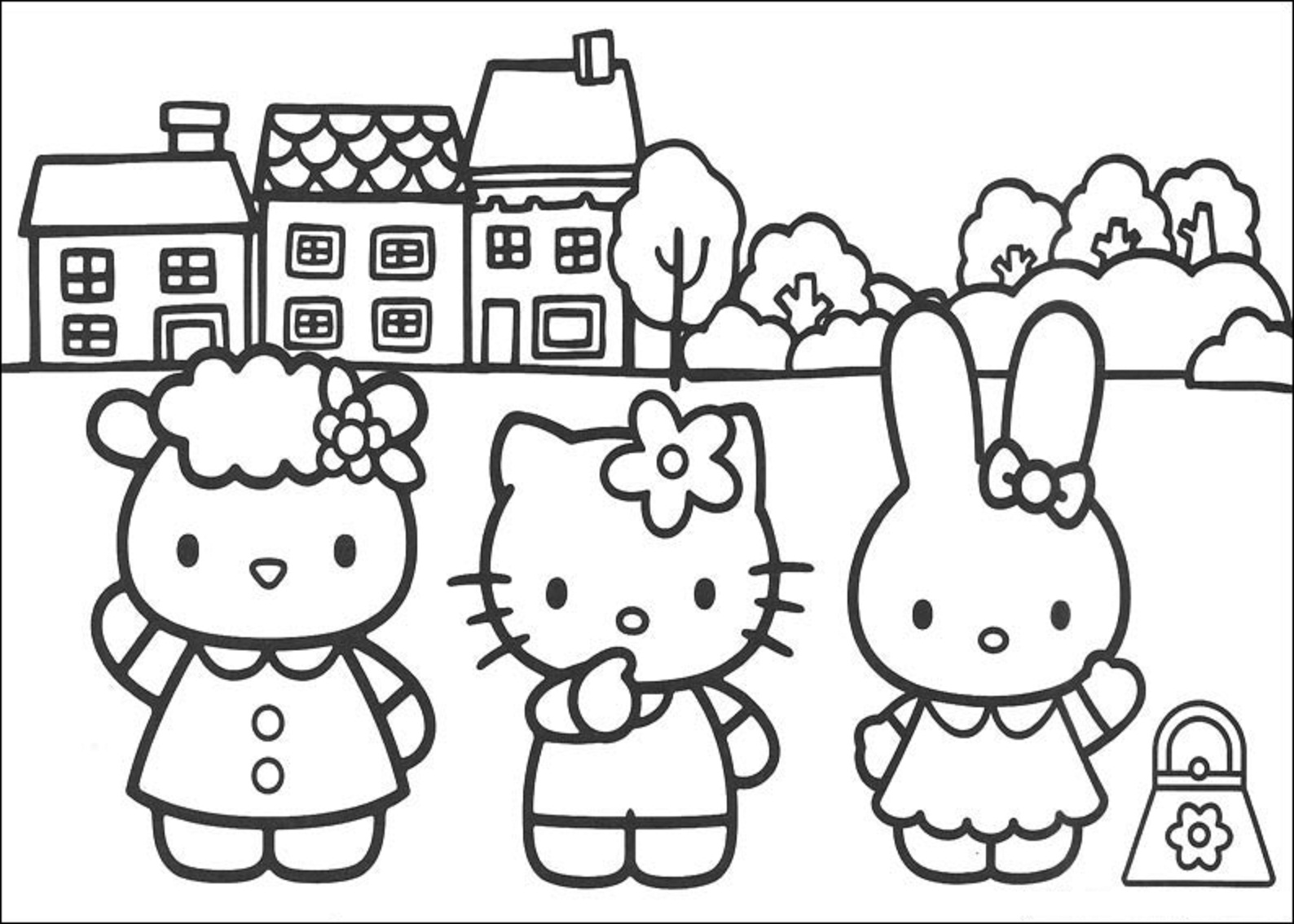smart hello kitty coloring pages - photo #17