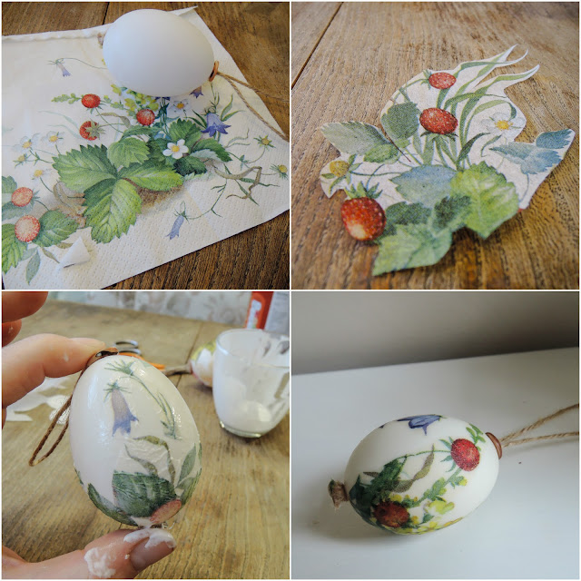 Decoupage easter egg tree decorations