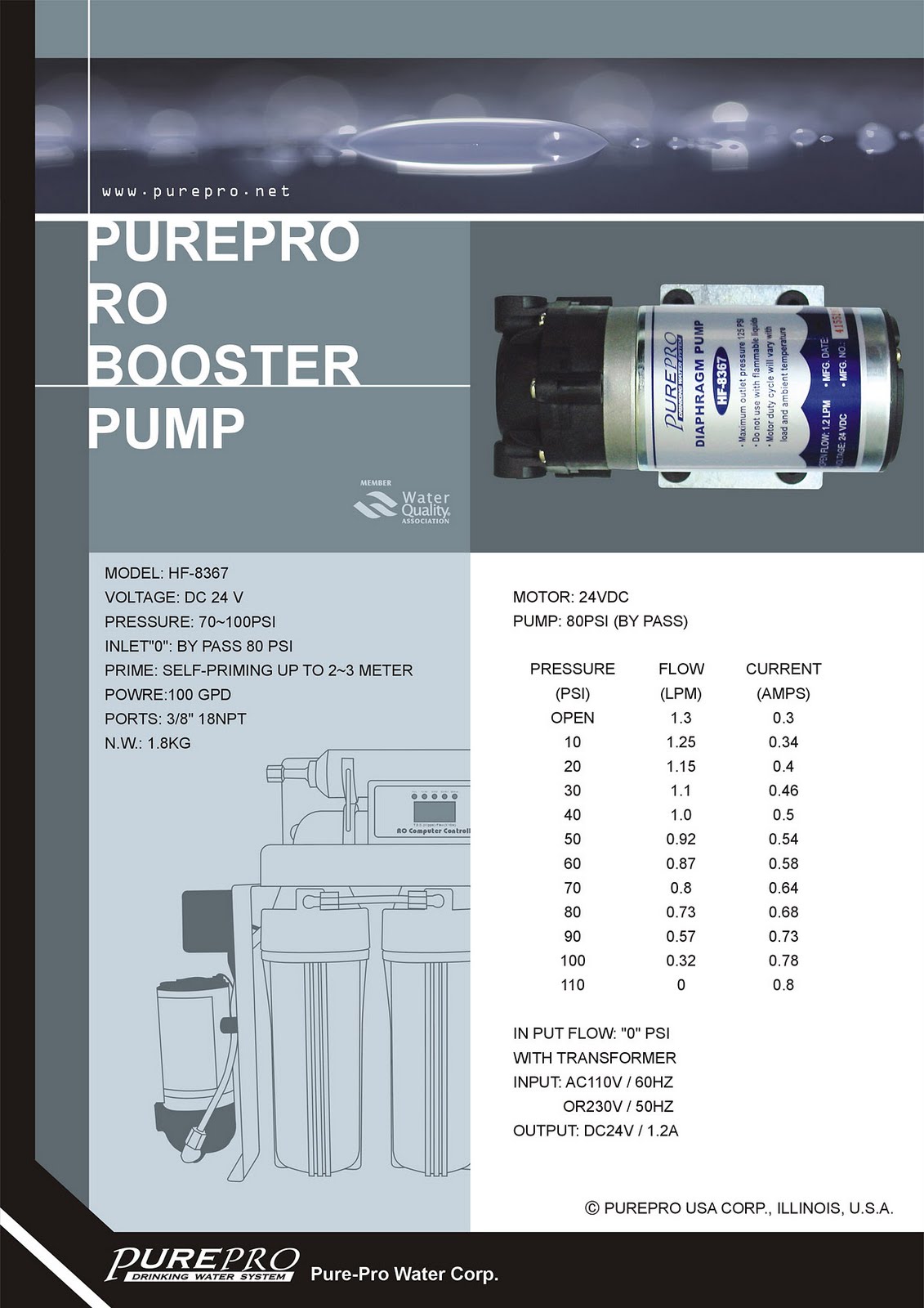 PurePro® RO Booster Pump