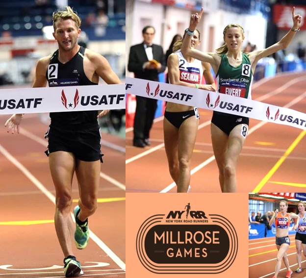 O Marchador Taylor Ewert e Nick Christie vencedores nos Millrose Games