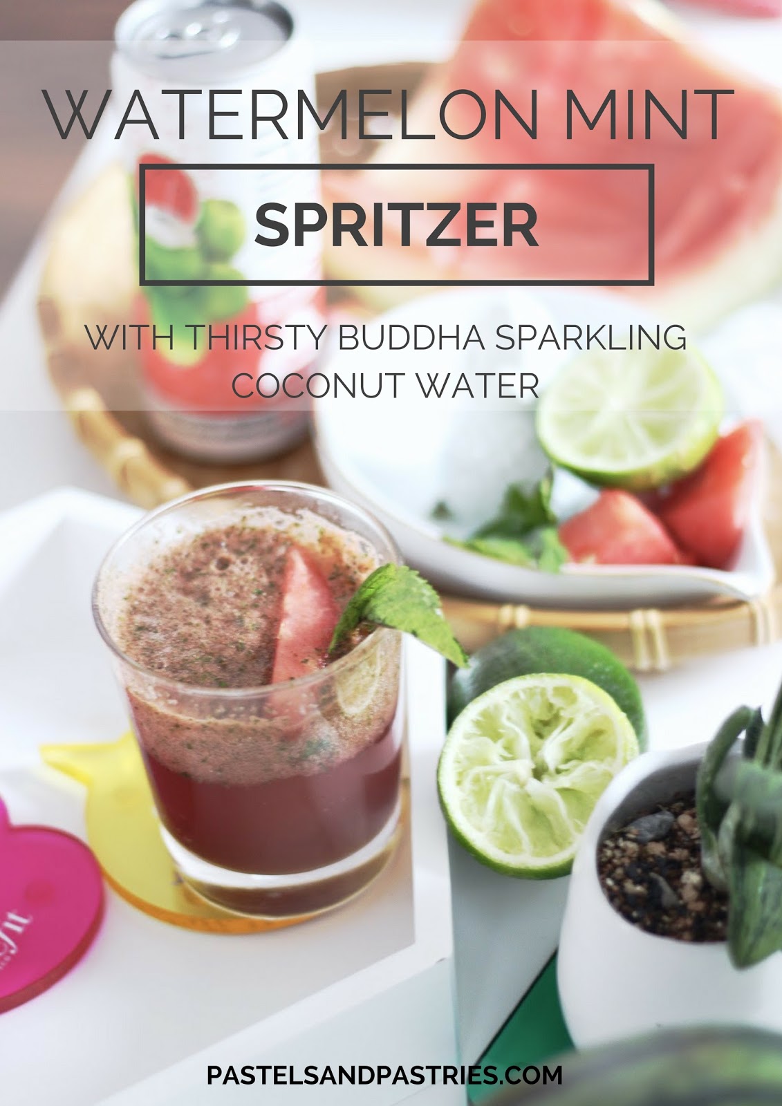 Thirsty Buddha Sparkling Watermelon Coconut Water Spritzer - Summer entertaining 