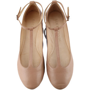 nude mary jane flats