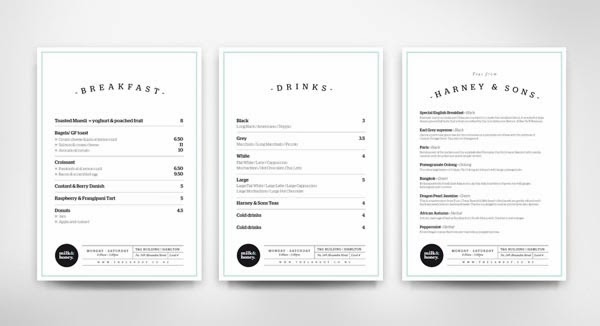 cafe menu design