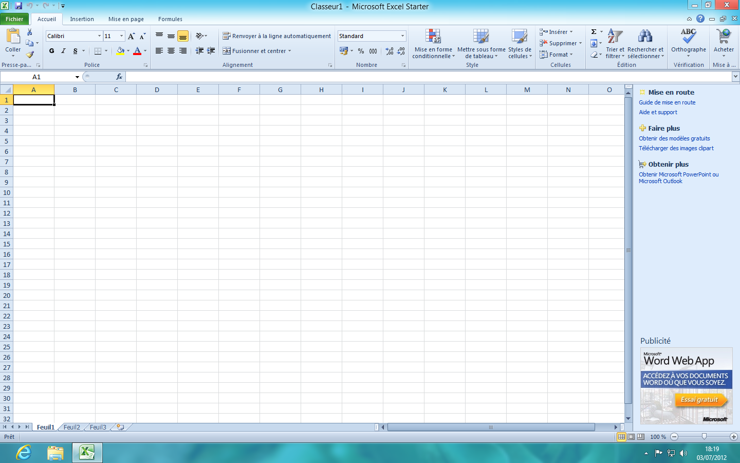 comment installer excel sur windows 7