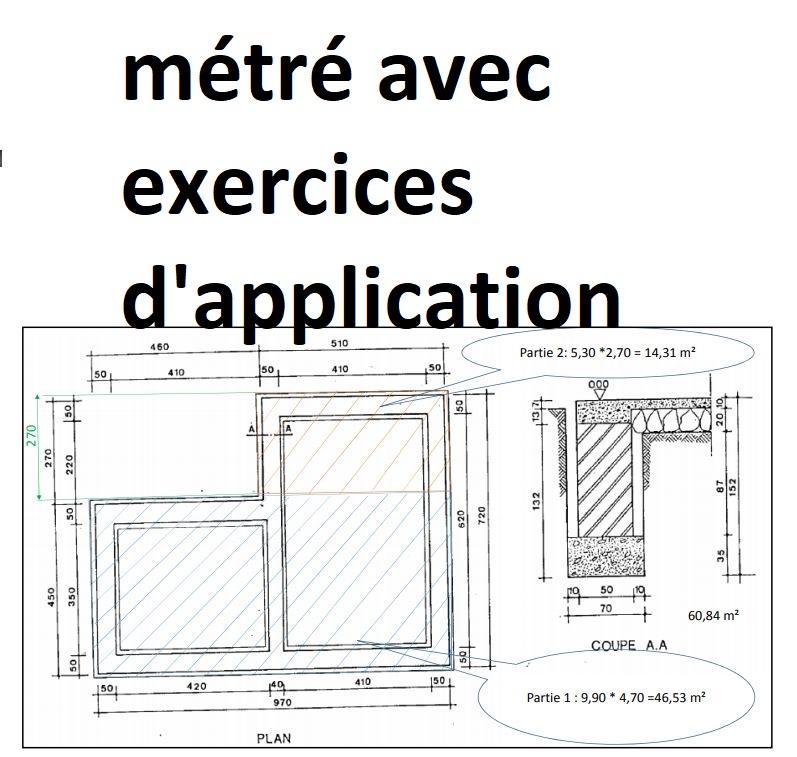 Cours et exercices de calcul métré bâtiment