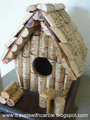 birdhouse made out of wine corks in tasting room at Deaver Vineyards & Winery in Plymouth, California