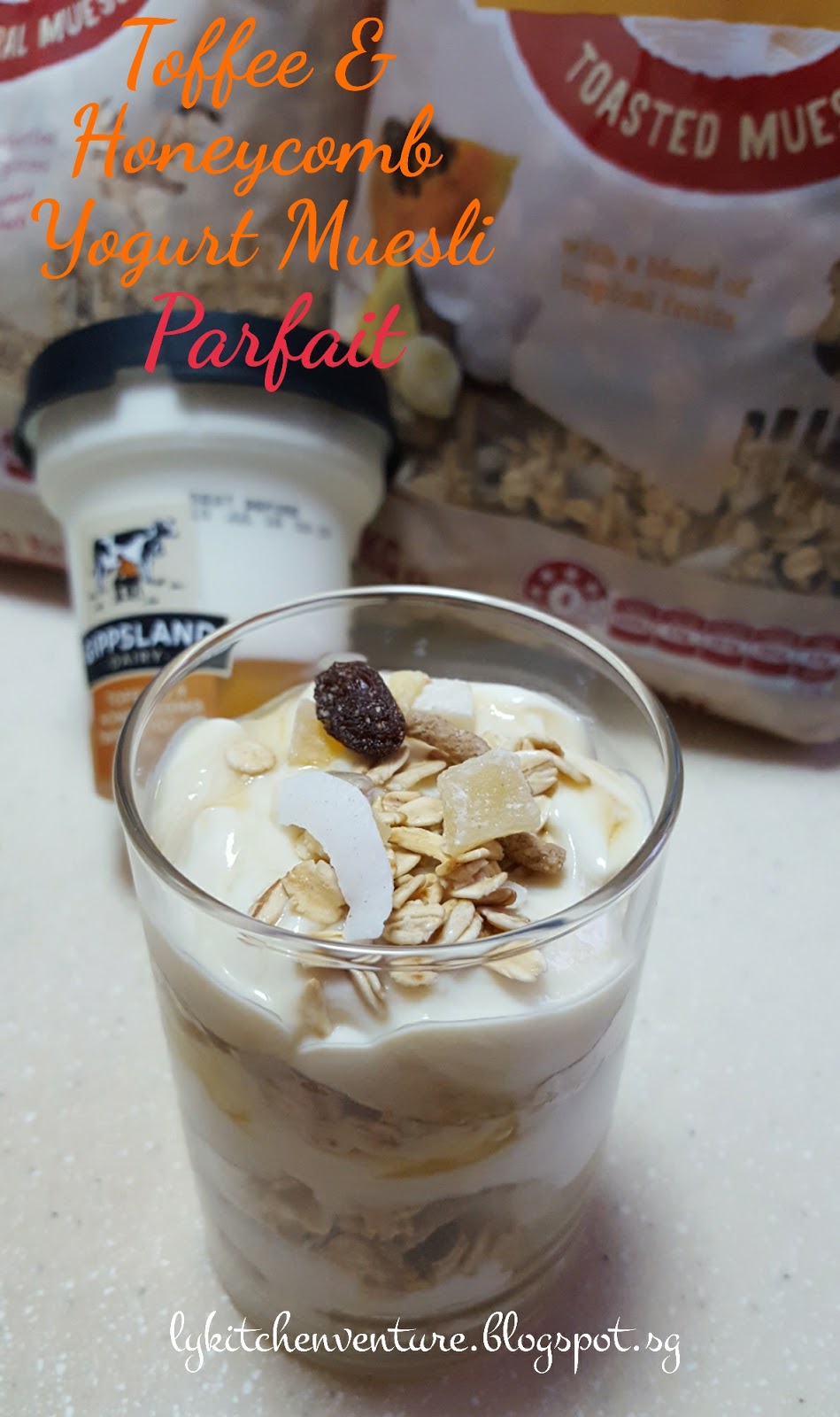 LY's Kitchen Ventures Toffee & Yogurt Muesli Parfait