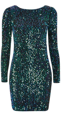 green sequin dress topshop