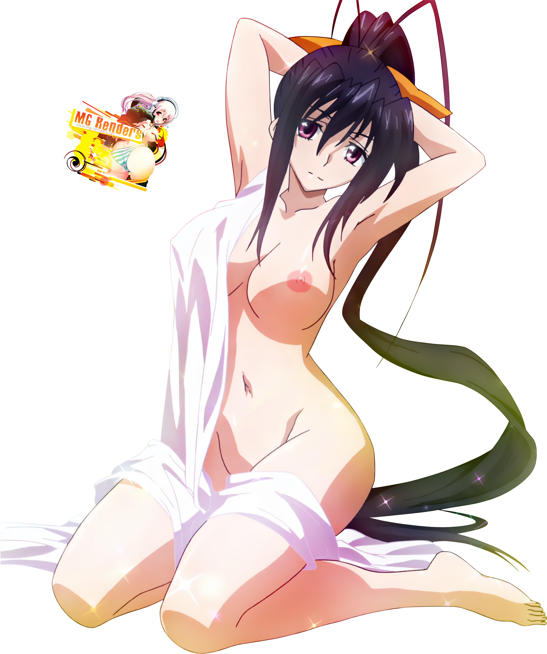 Armpit,Arms up,Bare shoulders,Barefoot,Cleavage,Feet,High School DxD,ハ イ ス ...