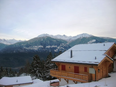 Swiss Alps resort view 