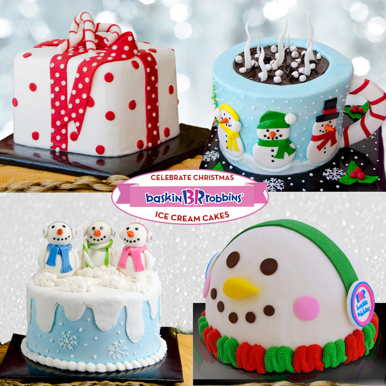 Make Christmas even more special with BaskinRobbins ice cream cakes.