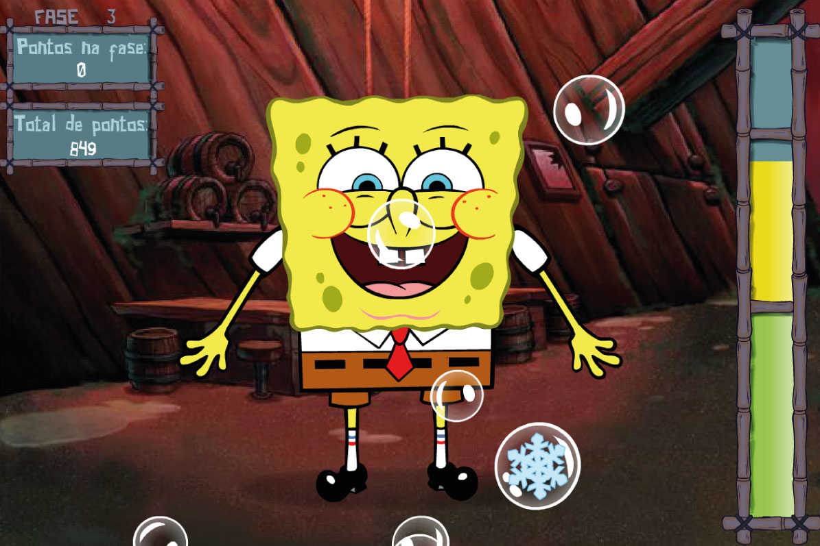 Jogos da Nickelodeon Jogo Estoura Bolhas Bob Esponja