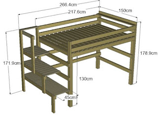 階段付きロフトベッド（ダブル）寸法