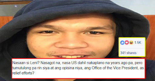 Netizen, dinepensahan si VP Robredo sa kaniyang US trip: NASAAN SI DUTERTE? Diba siya naman ang presidente?