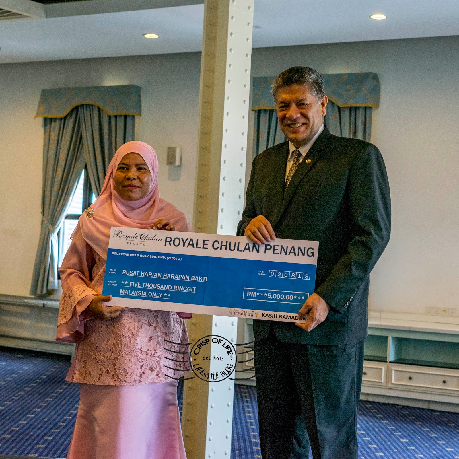 Royale Chulan Penang Collects RM 10,000 in annual charity campaigns.