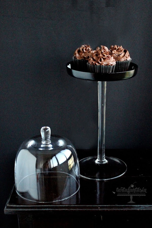Cupcakes de Ganache de chocolate Negro