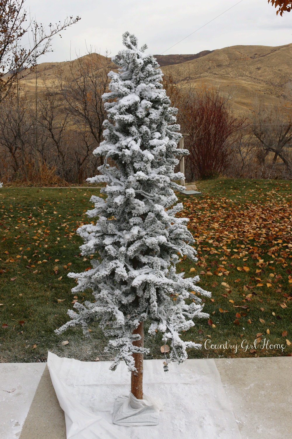 COUNTRY GIRL HOME Flocked Trees DIY {decorated}