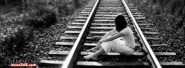 Ngồi trên đường ray xe lửa, Ảnh bìa Facebook Girl xinh đẹp- Cover FB timeline
