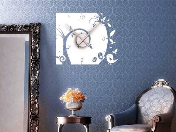 Stylish wall decals as original wall clocks
