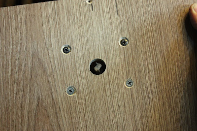The finished mounting plate Router ready to be fitted into the table